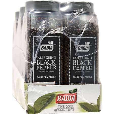 BADIA Badia Pepper Black Table Grind Rollermill 16 oz. Bottle, PK6 00033844907297